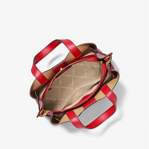 Michael Kors - Emilia Small Pebbled Leather Satchel - Color - Bright Red, new - Picture 2 of 3